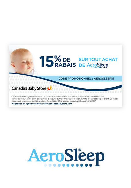 Un coupon-rabais de 15% aero sleep
