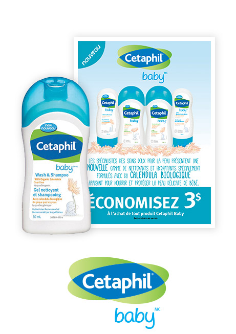 Un échantillon de gel nettoyant et shampooing et un coupon-rabais de 3 $