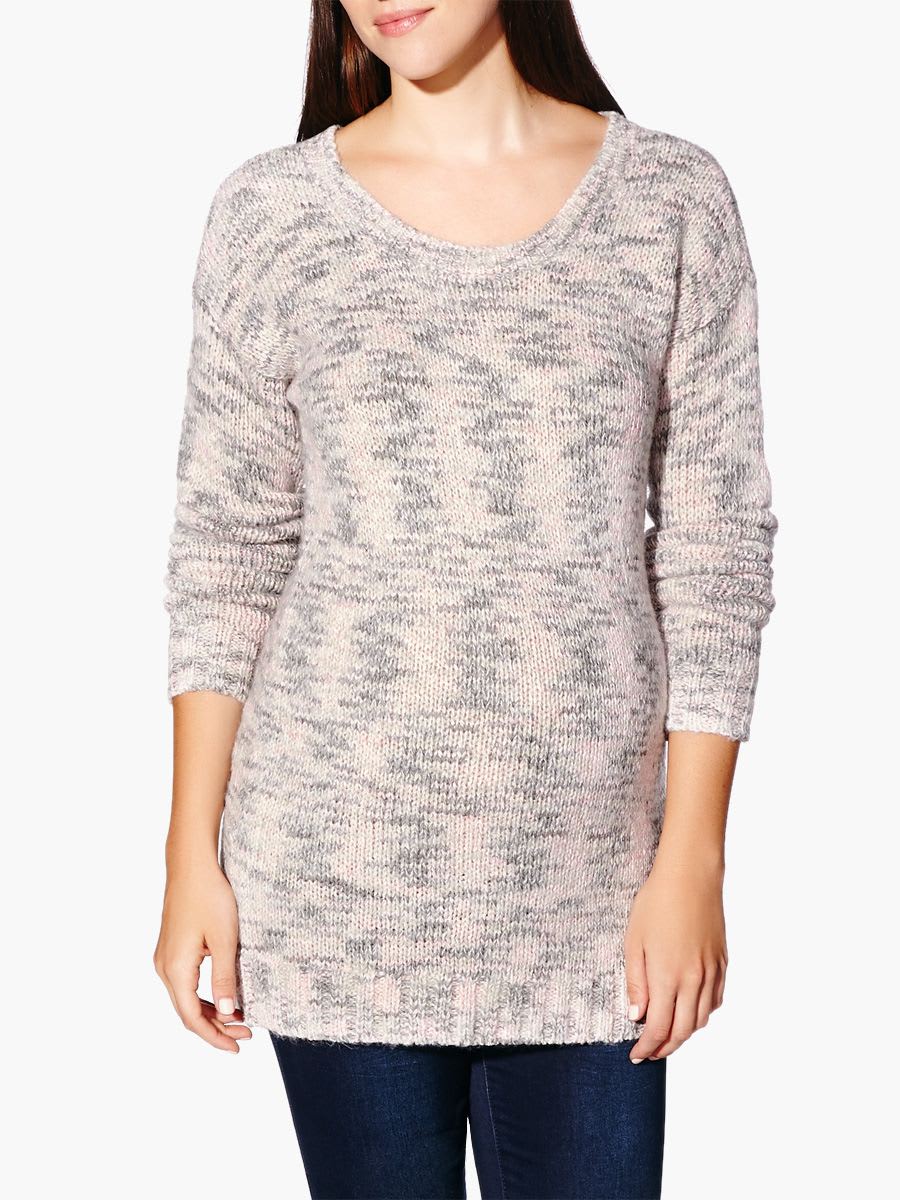 Long Sleeve Two-Toned Knit Maternity Sweater | Thyme Maternity