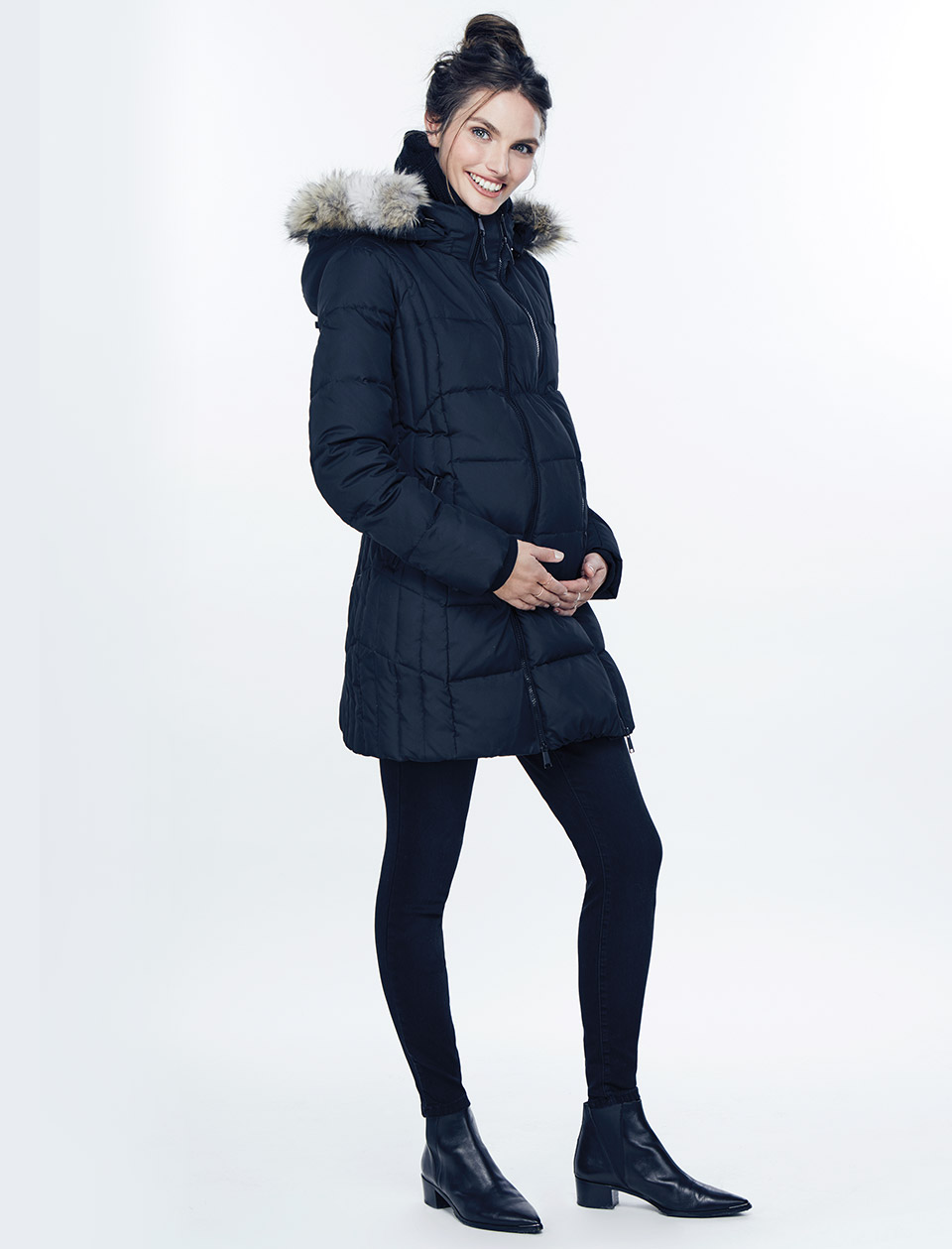 Manteau long compressible