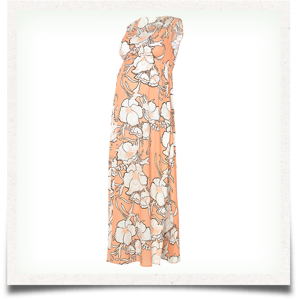 Robe de maternité maxi imprimée sans manches 737955