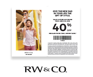 40% off coupon on menswear collection