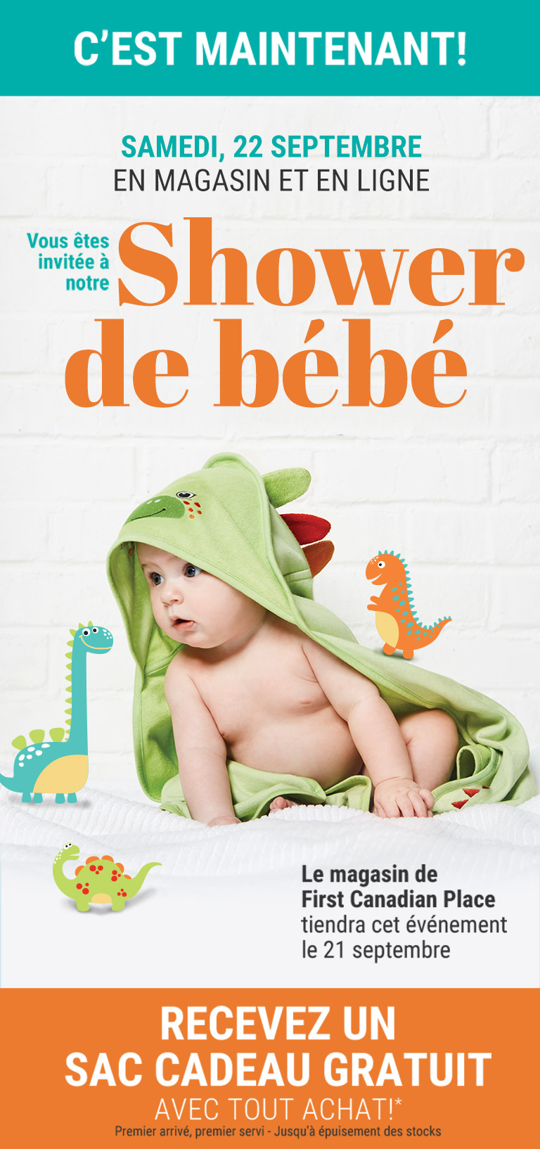 Shower de bébé samedi,22 septembre
